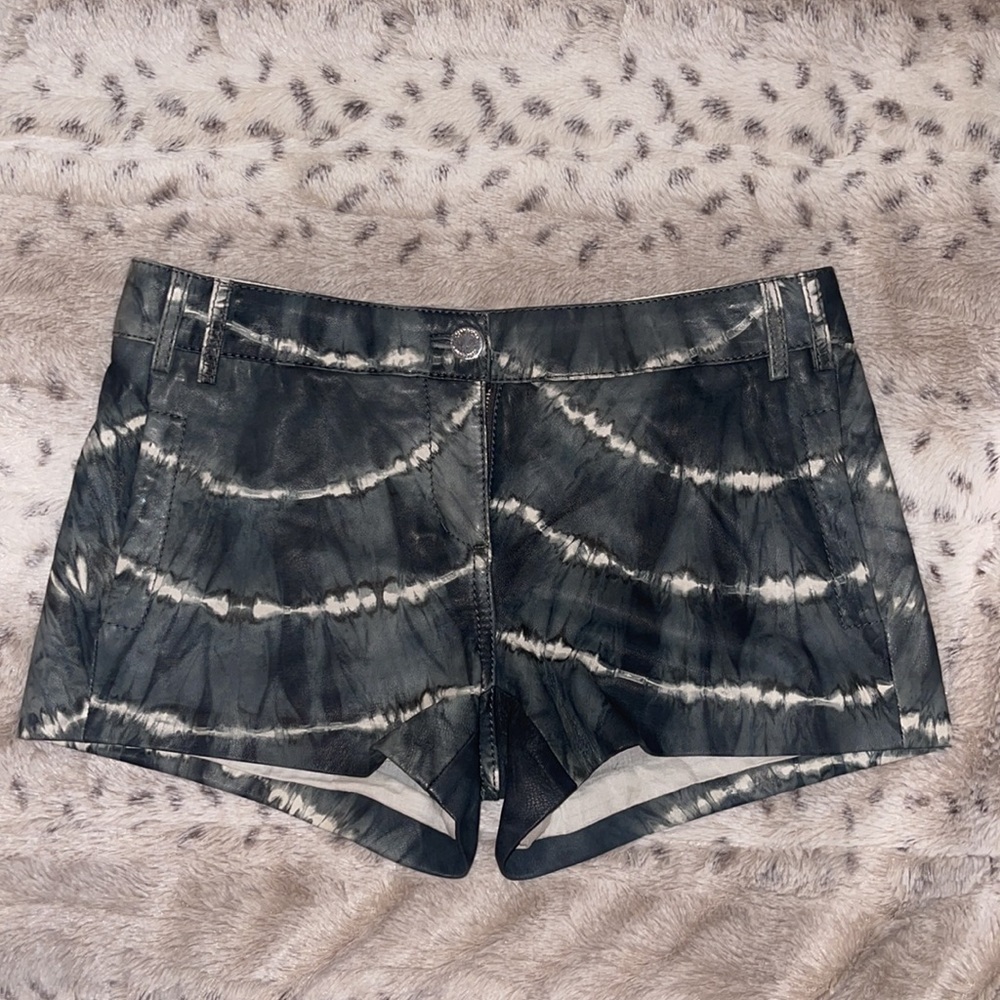 • Tory Burch • Leather Tie Dye Shorts